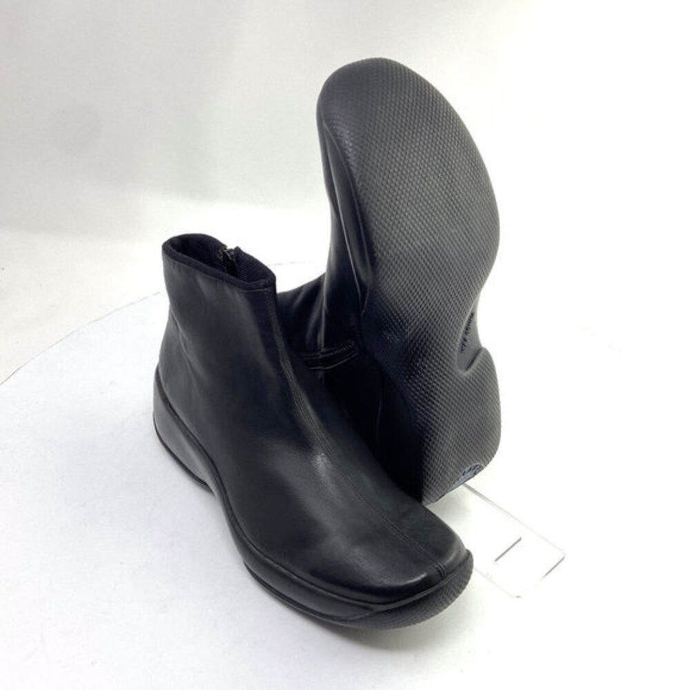 Leather platform booties from‎ the Y2K Era - Nappa Nera 1612
